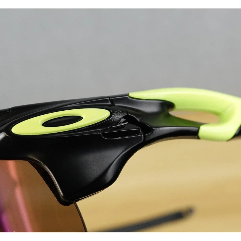 Oakley Radarlock Sunglasses Shades Prizm Polarized Black/Neon Green Frame w/Case